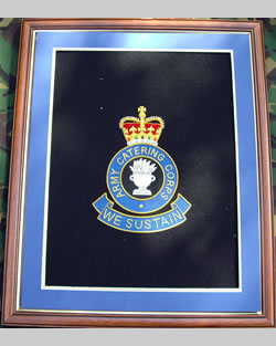 Large Embroidered Badge in a 20 x 16 Mahogany Wood Frame - Army Catering Corps