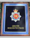 Large Embroidered Badge in a 20 x 16 Mahogany Wood Frame - Greater Manchester Police