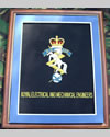 Large Embroidered Badge in a 20 x 16 Mahogany Wood Frame - Royal Electrical and Mechanical Engineers