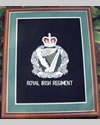 Large Embroidered Badge in a 20 x 16 Mahogany Wood Frame - Royal Irish Regiment