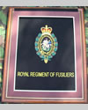 Large Embroidered Badge in a 20 x 16 Mahogany Wood Frame - Royal Regiment of Fusiliers
