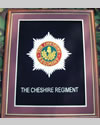 Large Embroidered Badge in a 20 x 16 Mahogany Wood Frame - The Cheshire Regiment