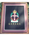 Large Embroidered Badge in a 20 x 16 Mahogany Wood Frame - QARANC